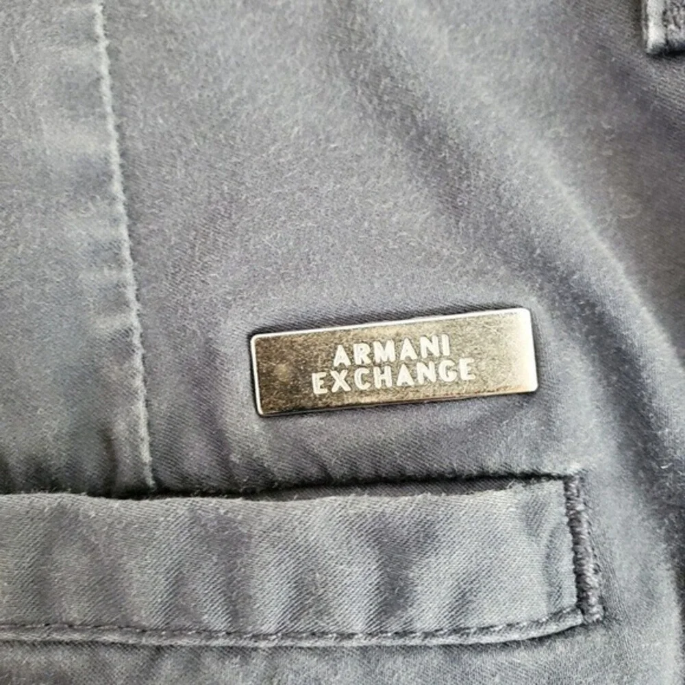 Armani Exchange A|X P45 Men Slim Fit Navy Stretch Cotton Chino Pants Trouser 40S